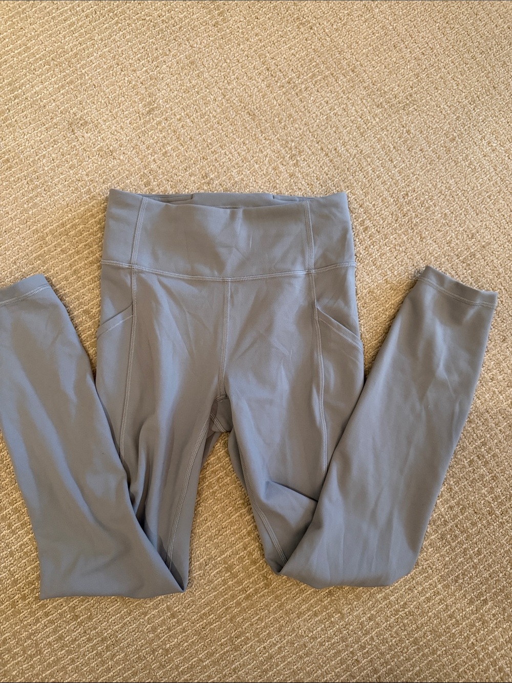 Lululemon Women’s Gray High Rise Leggings Size 4 Drawstring Athletic Yoga Pants